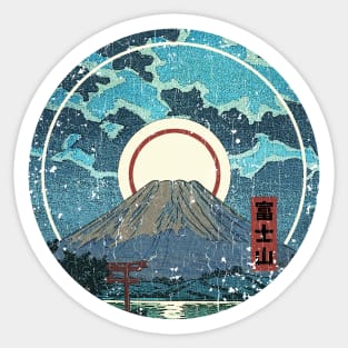 Mt. Fuji Moon Sticker